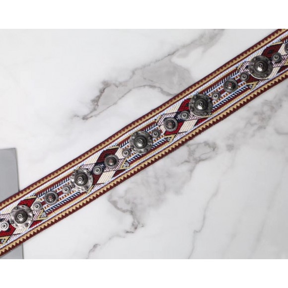 Dior Shoulder Strap in Multicolored Embroidery Canvas with Medallions Dior Shoulder Strap in Multicolored Embroidery Canvas with Medallions
