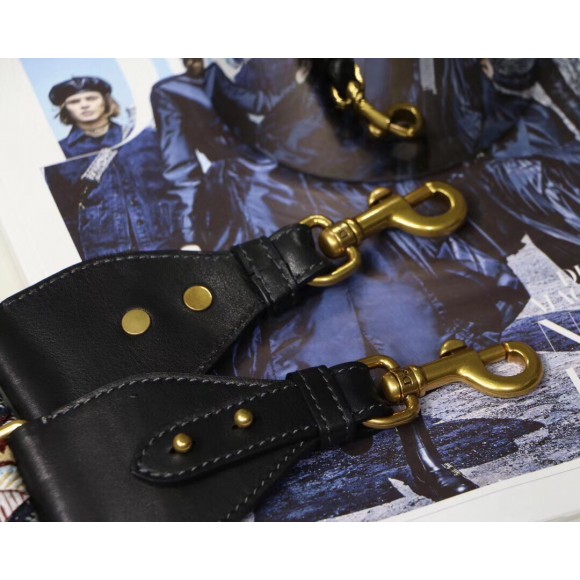 Dior Shoulder Strap in Multicolored Embroidery Canvas with Medallions Dior Shoulder Strap in Multicolored Embroidery Canvas with Medallions
