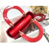 Dior Small Lady Dior Bag In Red Patent Cannage Calfskin