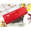 Dior Lady Dior Large Bag In Red Patent Cannage Calfskin