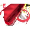 Dior Lady Dior Large Bag In Red Patent Cannage Calfskin