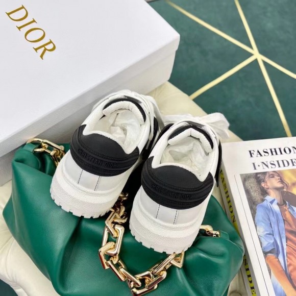 Dior Dior-ID Sneakers In White Leather with Black Strap Dior Dior-ID Sneakers In White Leather with Black Strap