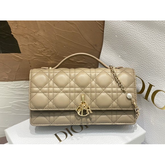 Dior Miss Dior Mini Bag In Beige Cannage Lambskin Dior Miss Dior Mini Bag In Beige Cannage Lambskin