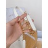 Dior Caro 15MM Belt in White Calfskin and Chain