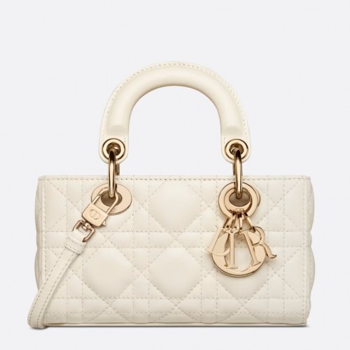 Dior Lady D-Joy Micro Bag In White Cannage Lambskin Dior Lady D-Joy Micro Bag In White Cannage Lambskin
