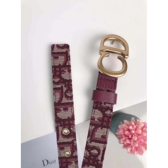 Dior Saddle 20MM Belt In Bordeaux Dior Oblique Jacquard Dior Saddle 20MM Belt In Bordeaux Dior Oblique Jacquard