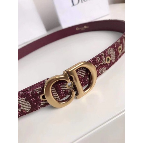Dior Saddle 20MM Belt In Bordeaux Dior Oblique Jacquard Dior Saddle 20MM Belt In Bordeaux Dior Oblique Jacquard