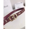 Dior Saddle 20MM Belt In Bordeaux Dior Oblique Jacquard