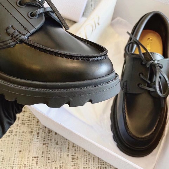Dior Walker Boat Shoes In Black Calfskin Dior Walker Boat Shoes In Black Calfskin