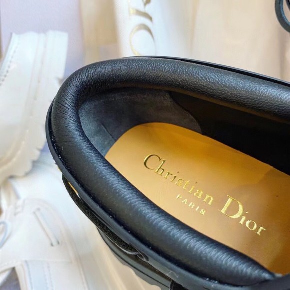 Dior Walker Boat Shoes In Black Calfskin Dior Walker Boat Shoes In Black Calfskin