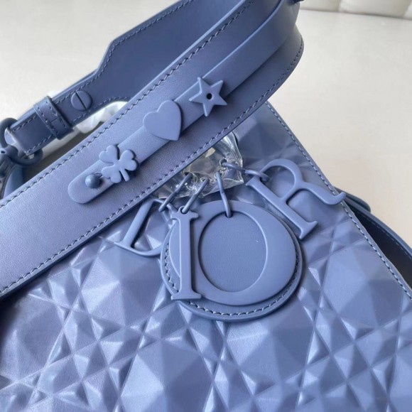 Dior Small Lady Dior My ABCDior Bag in Denim Calfskin with Diamond Motif Dior Small Lady Dior My ABCDior Bag in Denim Calfskin with Diamond Motif