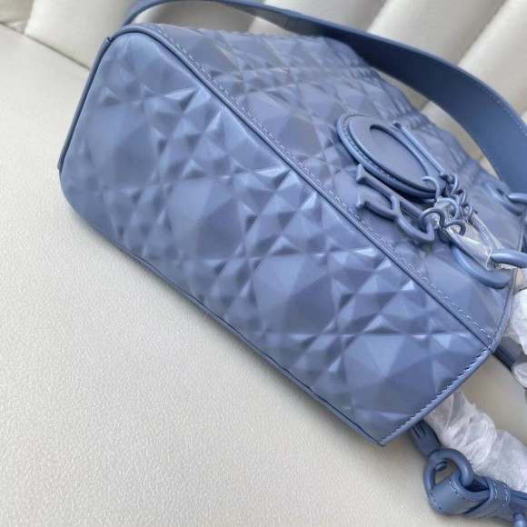 Dior Small Lady Dior My ABCDior Bag in Denim Calfskin with Diamond Motif Dior Small Lady Dior My ABCDior Bag in Denim Calfskin with Diamond Motif