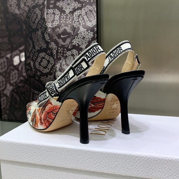 Dior J'Adior Slingback Pumps 100mm In Jardin d'Hiver Embroidered Cotton Dior J'Adior Slingback Pumps 100mm In Jardin d'Hiver Embroidered Cotton