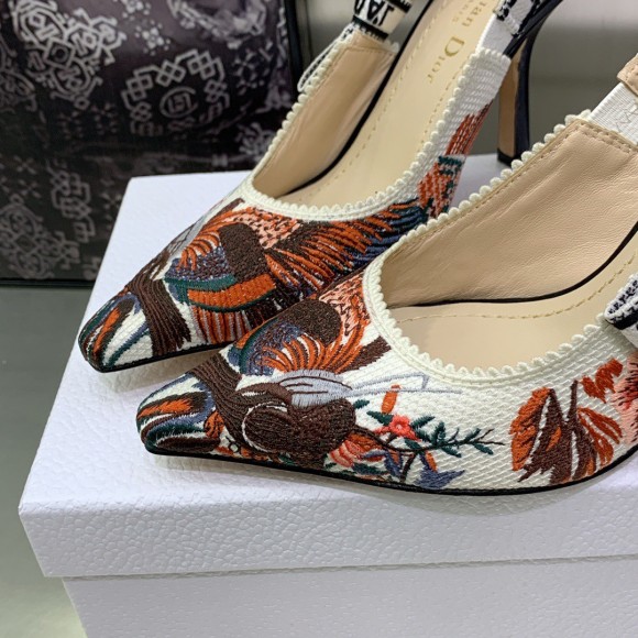 Dior J'Adior Slingback Pumps 100mm In Jardin d'Hiver Embroidered Cotton Dior J'Adior Slingback Pumps 100mm In Jardin d'Hiver Embroidered Cotton