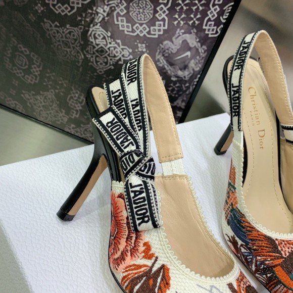 Dior J'Adior Slingback Pumps 100mm In Jardin d'Hiver Embroidered Cotton Dior J'Adior Slingback Pumps 100mm In Jardin d'Hiver Embroidered Cotton
