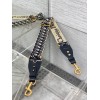 Dior Adjustable Shoulder Strap with Ring in Blue Oblique Embroidery