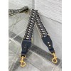 Dior Adjustable Shoulder Strap with Ring in Blue Oblique Embroidery