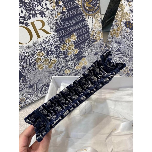 Dior Mini Book Tote Bag In Blue Velvet Oblique Embroidered Dior Mini Book Tote Bag In Blue Velvet Oblique Embroidered