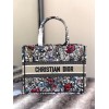 Dior Medium Book Tote Bag In Multicolor Mille Fleurs Embroidery