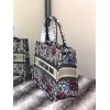 Dior Medium Book Tote Bag In Multicolor Mille Fleurs Embroidery