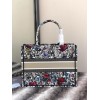 Dior Medium Book Tote Bag In Multicolor Mille Fleurs Embroidery