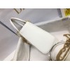 Dior Lady Dior Mini Chain Bag with Chain in White Patent Calfskin