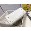Dior Lady Dior Mini Chain Bag with Chain in White Patent Calfskin