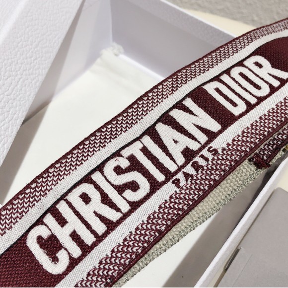 Dior Shoulder Strap in Bordeaux Embroidery Canvas Dior Shoulder Strap in Bordeaux Embroidery Canvas