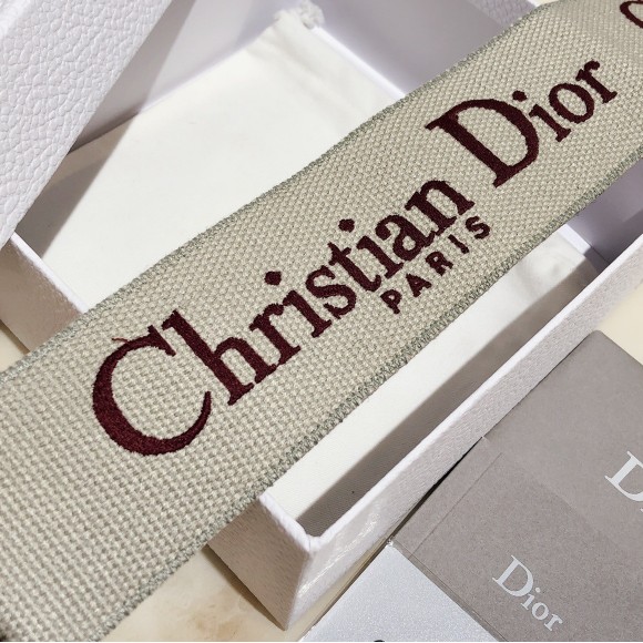 Dior Shoulder Strap in Bordeaux Embroidery Canvas Dior Shoulder Strap in Bordeaux Embroidery Canvas