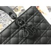 Dior Lady Dior Large Bag In Black Ultramatte Cannage Calfskin