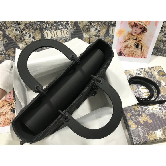 Dior Lady Dior Large Bag In Black Ultramatte Cannage Calfskin Dior Lady Dior Large Bag In Black Ultramatte Cannage Calfskin