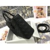 Dior Lady Dior Large Bag In Black Ultramatte Cannage Calfskin