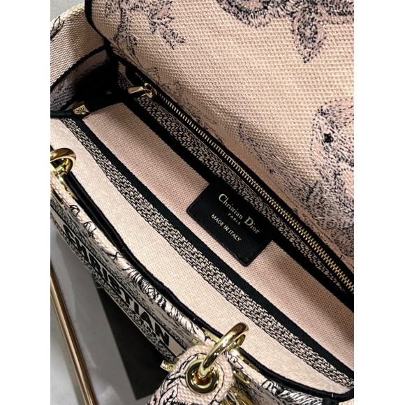 Dior Lady D-Lite Medium Bag In Powder Jardin Botanique Embroidery Dior Lady D-Lite Medium Bag In Powder Jardin Botanique Embroidery