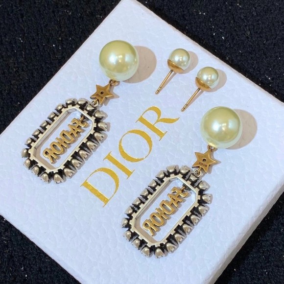 Dior Tribales Earrings In Antique Gold and Palladium-Finish Metal Dior Tribales Earrings In Antique Gold and Palladium-Finish Metal