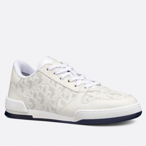 Dior One Sneakers In White Oblique Perforated Calfskin Dior One Sneakers In White Oblique Perforated Calfskin