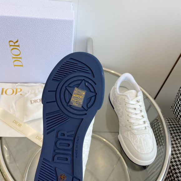 Dior One Sneakers In White Oblique Perforated Calfskin Dior One Sneakers In White Oblique Perforated Calfskin