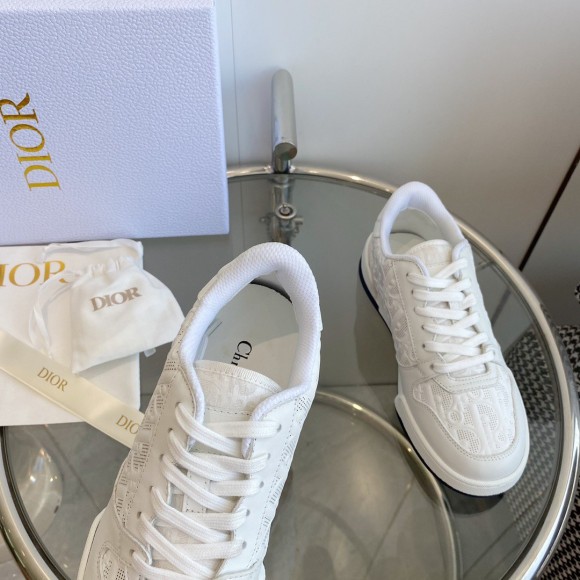 Dior One Sneakers In White Oblique Perforated Calfskin Dior One Sneakers In White Oblique Perforated Calfskin