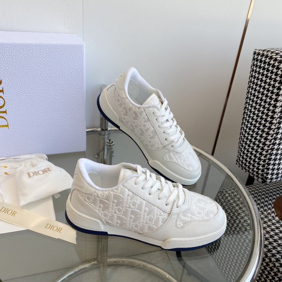 Dior One Sneakers In White Oblique Perforated Calfskin Dior One Sneakers In White Oblique Perforated Calfskin
