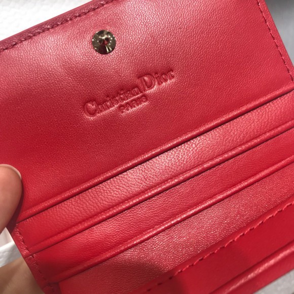 Dior Mini Lady Dior Wallet In Red Patent Calfskin Dior Mini Lady Dior Wallet In Red Patent Calfskin