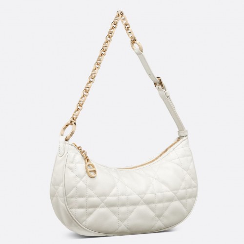 Dior CD Lounge Bag in White Macrocannage Lambskin Dior CD Lounge Bag in White Macrocannage Lambskin