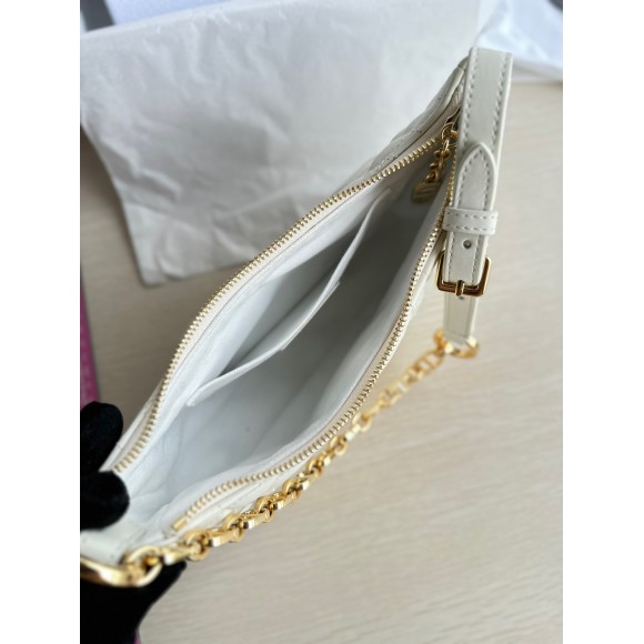 Dior CD Lounge Bag in White Macrocannage Lambskin Dior CD Lounge Bag in White Macrocannage Lambskin