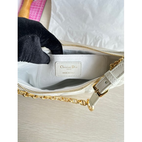 Dior CD Lounge Bag in White Macrocannage Lambskin Dior CD Lounge Bag in White Macrocannage Lambskin