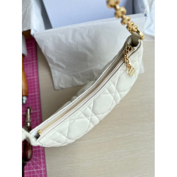 Dior CD Lounge Bag in White Macrocannage Lambskin Dior CD Lounge Bag in White Macrocannage Lambskin