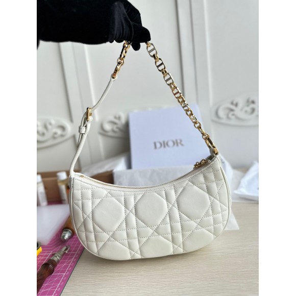 Dior CD Lounge Bag in White Macrocannage Lambskin Dior CD Lounge Bag in White Macrocannage Lambskin