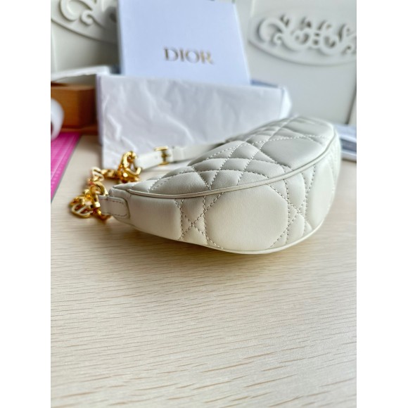 Dior CD Lounge Bag in White Macrocannage Lambskin Dior CD Lounge Bag in White Macrocannage Lambskin