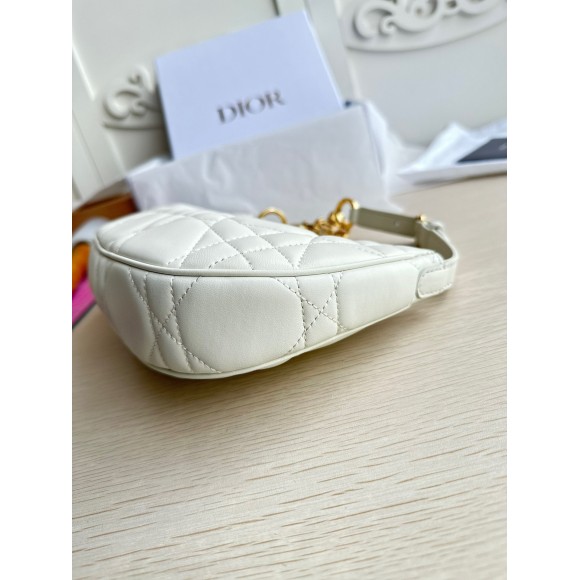 Dior CD Lounge Bag in White Macrocannage Lambskin Dior CD Lounge Bag in White Macrocannage Lambskin