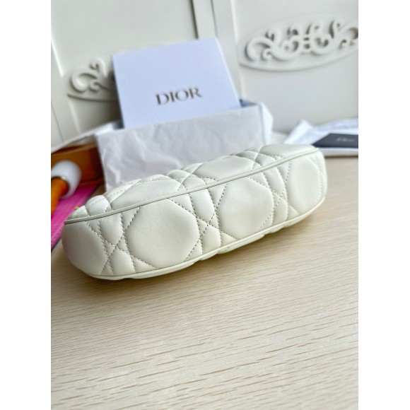 Dior CD Lounge Bag in White Macrocannage Lambskin Dior CD Lounge Bag in White Macrocannage Lambskin