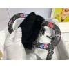Dior Lady Dior Mini Bag in Black Calfskin with Pixel Zodiac Print
