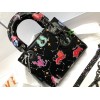 Dior Lady Dior Mini Bag in Black Calfskin with Pixel Zodiac Print