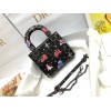 Dior Lady Dior Mini Bag in Black Calfskin with Pixel Zodiac Print